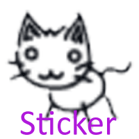 2D Kitty Sticker
