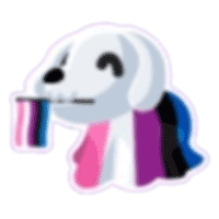 Gender Fluid Ghost Dog Sticker