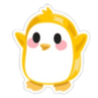 Gold Penguin Sticker