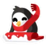 Sledding Penguin Sticker